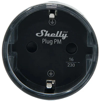 Shelly Plug PM Gen3 Matter 13A černá inteligentní zásuvka