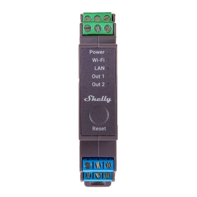 Shelly Pro 2 dvoukanálové WiFi/LAN relé na DIN lištu