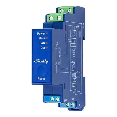 Shelly Pro Dimmer 0/1-10V PM WiFi/Bluetooth modrý stmívač osvětlení