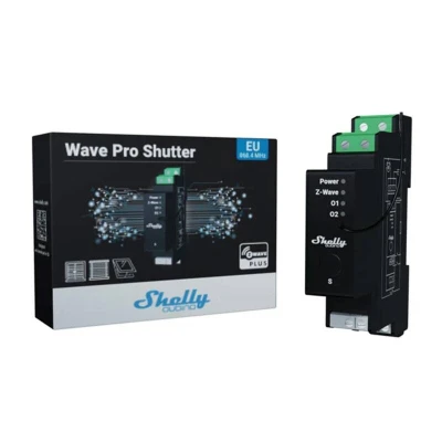 Shelly Qubino Wave Pro Shutter černé DIN relé s měřením energie