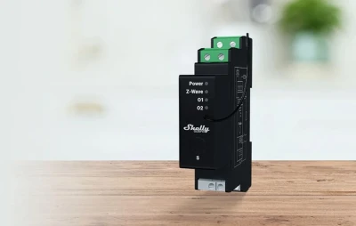 Shelly Qubino Wave Pro Shutter černé DIN relé s měřením energie