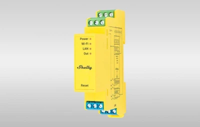 Shelly RGBWW Pro WiFi 5kanálový ovladač osvětlení na DIN lištu