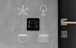 Shelly Nástenný vypínač 4 tlačidlá (čierny)