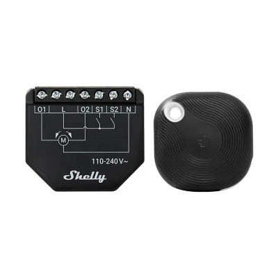 Shelly Shutter + BLU Button Tough 1 černý WiFi ovladač žaluzií/záclon