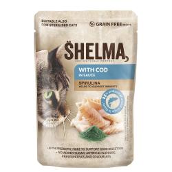 SHELMA Cat treska se spirulinou v omáčce, kapsa 85 g (bal. 28 ks) SHELMA Cat treska se spirulinou v omáčce, kapsa 85 g (bal. 28 ks)