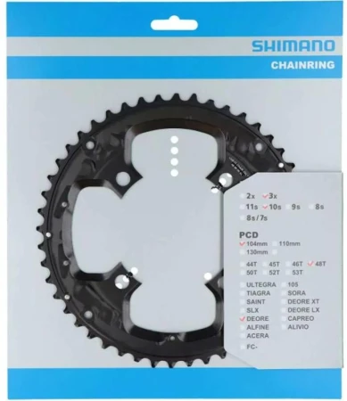 Shimano Deore FC-T6010 48ZUBŮ 3X10 černý převodník Shimano Deore FC-T6010 48ZUBŮ 3X10 černý převodník