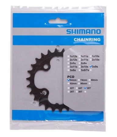 Shimano Deore FCM590 26ZUBŮ 3x9 černý převodník Shimano Deore FCM590 26ZUBŮ 3x9 černý převodník