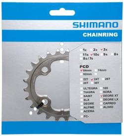 Shimano Deore XT FCM780 24ZUBŮ 3x10 Stříbrný převodník