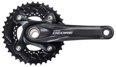SHIMANO Deore FC-M617 černé 175mm, 36-22 zubů, 10 speed, HOLLOWTECH II s int. osou, Dyna-sys kliky