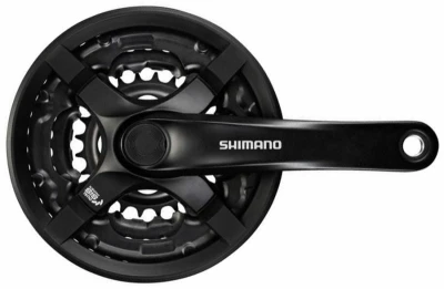 Shimano kliky Tourney FC-TY501-L 175mm 48-38-28 zubů, černé s krytem, v krabičce