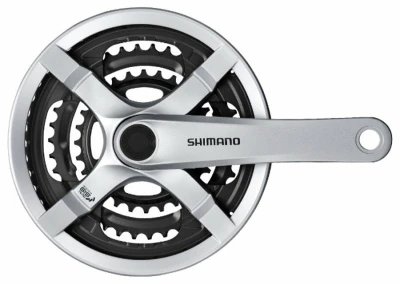 Shimano kliky Tourney FC-TY501-S 175mm 42-34-24 zubů, stříbrné s krytem, v krabičce Shimano kliky Tourney FC-TY501-S 175mm 42-34-24 zubů, stříbrné s krytem, v krabičce