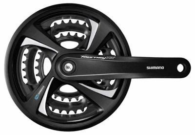 Shimano kliky Tourney TX FC-TX801-L 175mm 48-38-28 zubů, černé s krytem Shimano kliky Tourney TX FC-TX801-L 175mm 48-38-28 zubů, černé s krytem