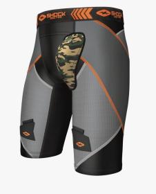 Shock Doctor 30160 černé kompresní hokejové šortky s tvrdým X-Fit Cross suspenzorem