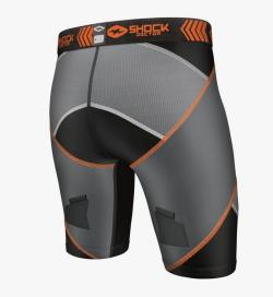 Shock Doctor 30160 černé kompresní hokejové šortky s tvrdým X-Fit Cross suspenzorem