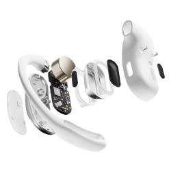 Shokz OpenFit Air Bluetooth, bezpečná sportovní sluchátka, bílá