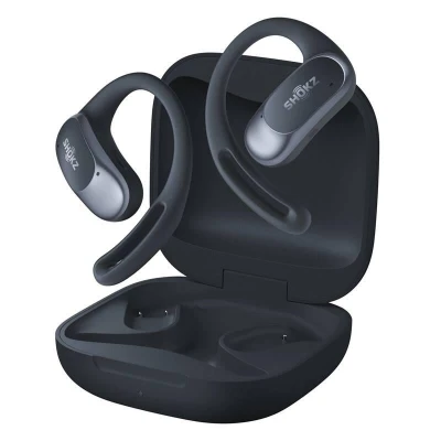 Shokz OpenFit Air Bluetooth, bezpečná sportovní sluchátka, černá