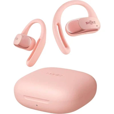 Shokz OpenFit Air Bluetooth, bezpečná sportovní sluchátka, růžová