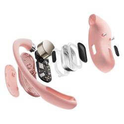 Shokz OpenFit Air Bluetooth, bezpečná sportovní sluchátka, růžová