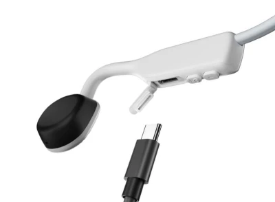 Shokz OpenMove bílá bezdrátová sluchátka s kostním vedením zvuku