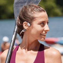 Shokz OpenRun Bluetooth sluchátka před uši, šedá