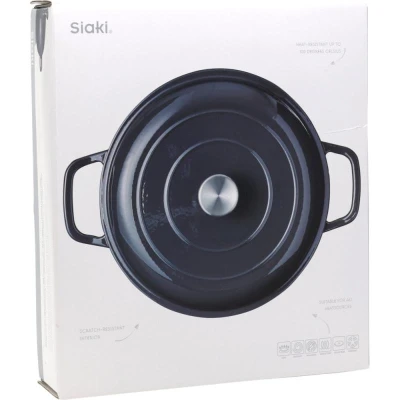 Siaki Huishoud Pánev litinová s poklicí 30 cm šedá