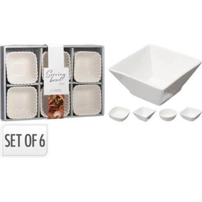 Siaki Miska na pochutiny porcelán sada 6 ks čtverec
