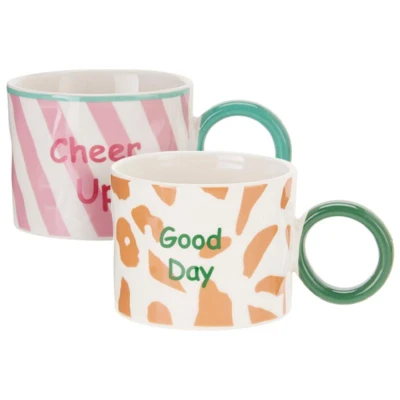 Siaki Sada hrnků porcelán 2 ks 380 ml modrá / žlutá