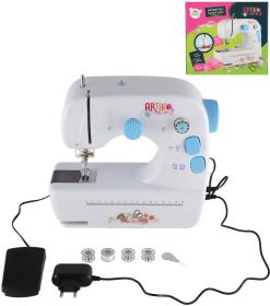 Šicí dětský stroj 25cm set s doplňky kovový na trafo / baterie Světlo Zvuk