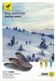 Sidas 3FEET MERINO LOW ARCH vložky do bot POUZE XXL(46-48) (VÝPRODEJ)