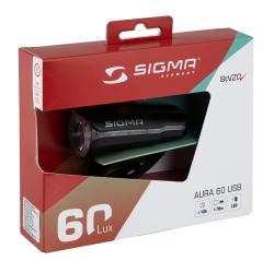 SIGMA Svetlo predné AURA 60 USB, čierne