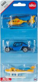 Siku Auto bugina s helikoptérou a hydroplánem akční set modely kovové 0402 Siku Auto bugina s helikoptérou a hydroplánem akční set modely kovové 0402
