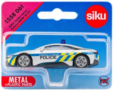 Siku Auto česká Policie BMW i8 LCI policejní vůz model kov CZ 1558