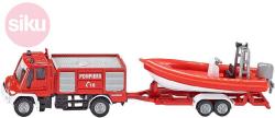 Siku Auto hasiči Unimog s přívěsem s člunem 1:87 kovové 1636 Siku Auto hasiči Unimog s přívěsem s člunem 1:87 kovové 1636