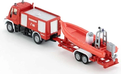 Siku Auto hasiči Unimog s přívěsem s člunem 1:87 kovové 1636