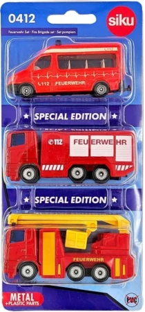 Siku Auto požární hasiči set 3ks model kov 0412 Siku Auto požární hasiči set 3ks model kov 0412