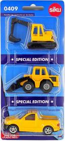 Siku Auto stavební stroj žlutý set 3ks model kov 0409