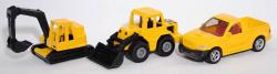 Siku Auto stavební stroj žlutý set 3ks model kov 0409