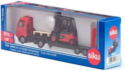 Siku Auto tahač MAN + vysokozdvižný vozík Linde Forklift kov 1763