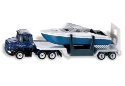 Siku Auto tahač set s návěsem a člunem kovový model 1613 Siku Auto tahač set s návěsem a člunem kovový model 1613