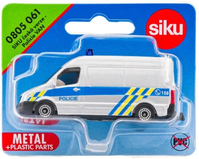 Siku Auto Van česká Policie stříbrná dodávka CZ design kovový model