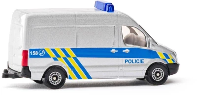 Siku Auto Van česká Policie stříbrná dodávka CZ design kovový model