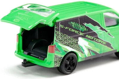 Siku Auto Volkswagen Transporter T5 zelený s potiskem kovový model 1585
