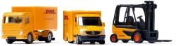 Siku Logistický set 2 vozidla DHL s vysokozdvižným vozíkem a doplňky kov 6335