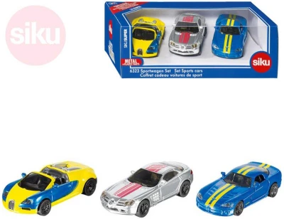 Siku Super sportovní auto kovové set 3ks v krabici