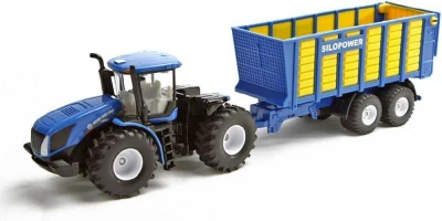 Siku Traktor modrý New Holland set s prívesom Joskin 1:50 model kov 1947