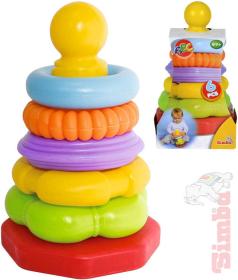 Simba Baby pyramida navlékací věžička 20cm s kroužky plast pro miminko