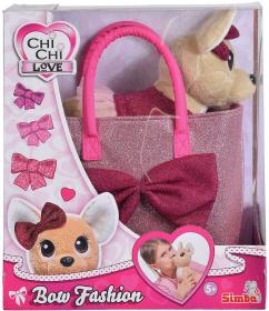 Simba Chi Chi Love Čivava Bow Fashion herní set pejsek plyšový v oblečku s taškou