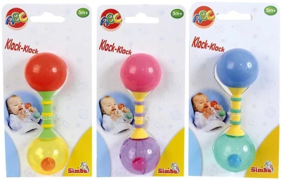 Simba Chrastítko baby činka pro miminko plast 3 barvy na kartě Simba Chrastítko baby činka pro miminko plast 3 barvy na kartě