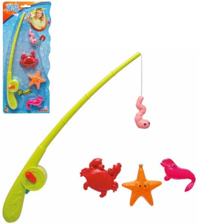 Simba Chytání rybiček set magnetický prut 36cm + 3 zvířátka plast na kartě Simba Chytání rybiček set magnetický prut 36cm + 3 zvířátka plast na kartě