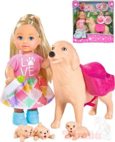 Simba Evi Love panenka Evička 12cm set s pejskem a šťěňátky Simba Evi Love panenka Evička 12cm set s pejskem a šťěňátky